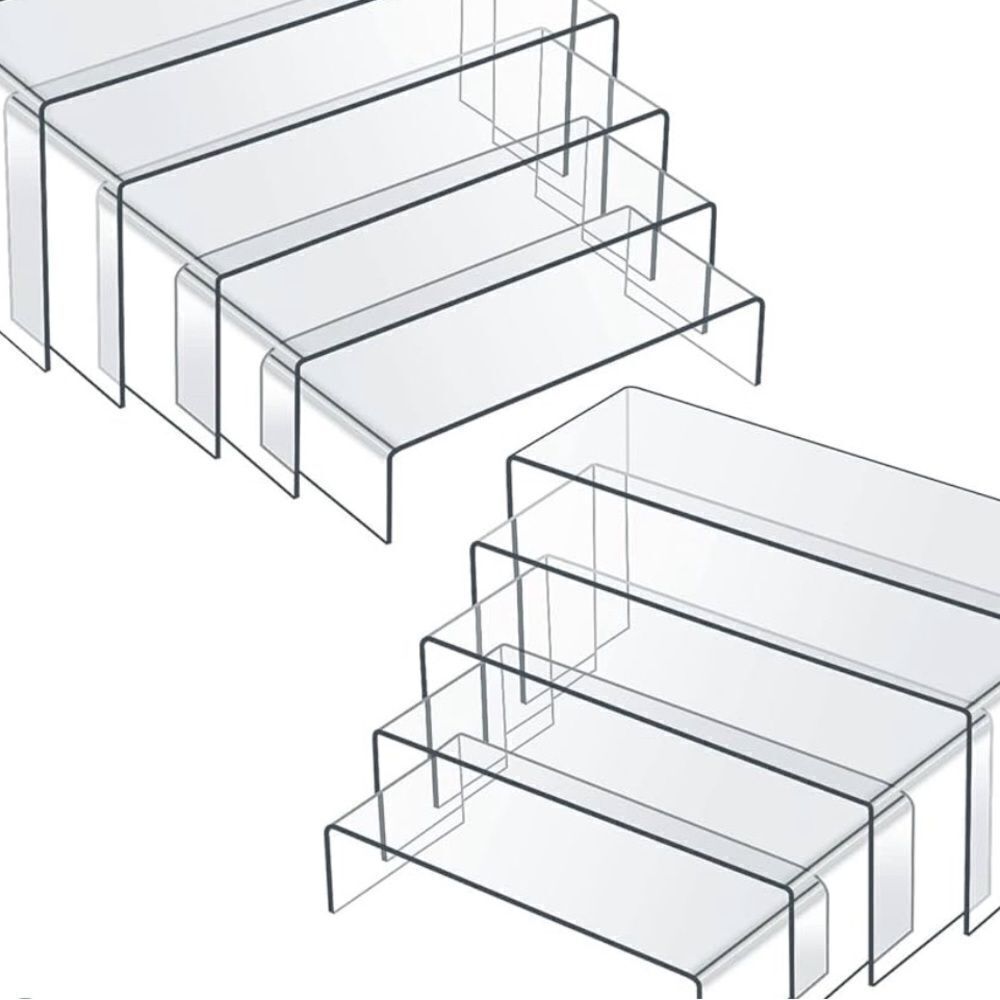 10 piece set of clear acrylic display risers 5 sizes for candy or jewelry, etc.